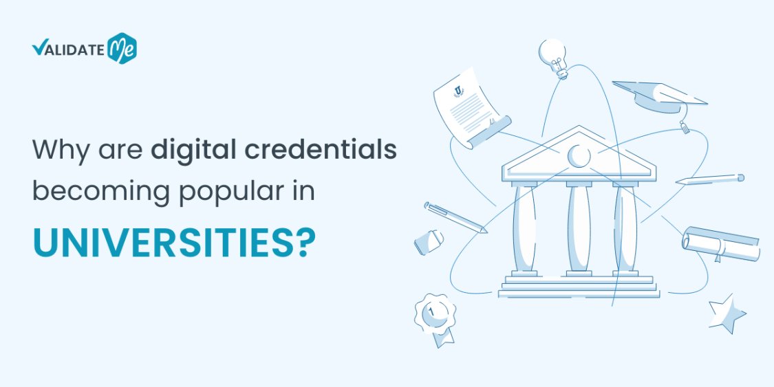 Why are digital credentials becoming popular in universities?